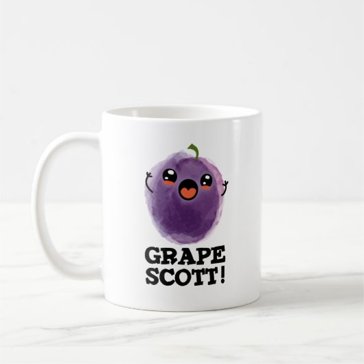 Druif Scott Grappig Fruit Grape Pun Koffiemok (Links)