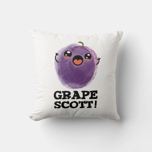 Druif Scott Grappig Fruit Grape Pun Kussen (Voorkant)