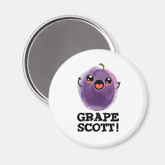 Druif Scott Grappig Fruit Grape Pun Magneet (Voorkant / Achterkant)