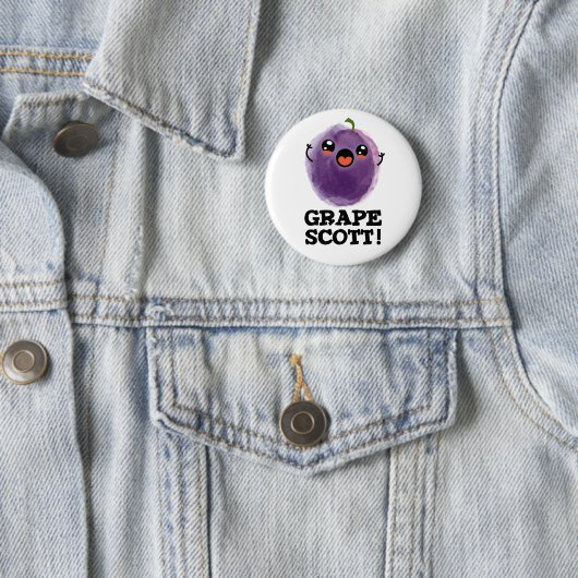 Druif Scott Grappig Fruit Grape Pun Ronde Button 5,7 Cm (In situ)
