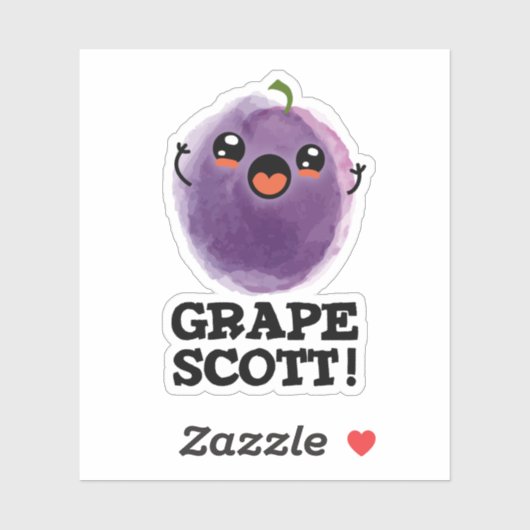 Druif Scott Grappig Fruit Grape Pun Sticker (Vel)