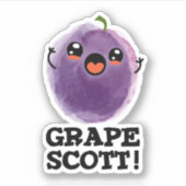 Druif Scott Grappig Fruit Grape Pun Sticker (Voorkant)