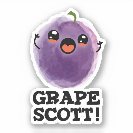 Druif Scott Grappig Fruit Grape Pun Sticker (Voorkant)