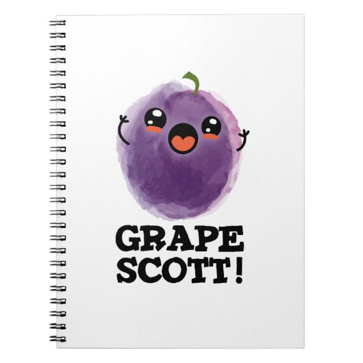 Druif Scott Grappige Fruit Druiven Woordspeling Notitieboek (Voorkant)