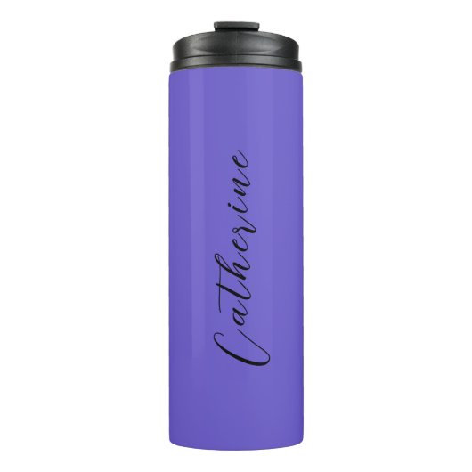 Druif Zwart Elegant Minimaal Op Maat Thermosbeker (Voorkant)