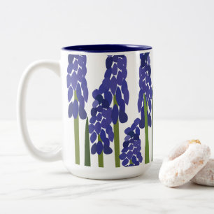 Druifhyacint Paars Blauwe Bloem Bloemrijk Tweekleurige Koffiemok