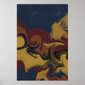 Druilerige aardetone vloeibare abstracte werveling poster (Voorkant)