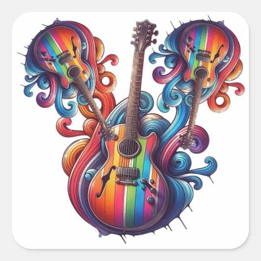 druipend geluid vierkante sticker (Voorkant)