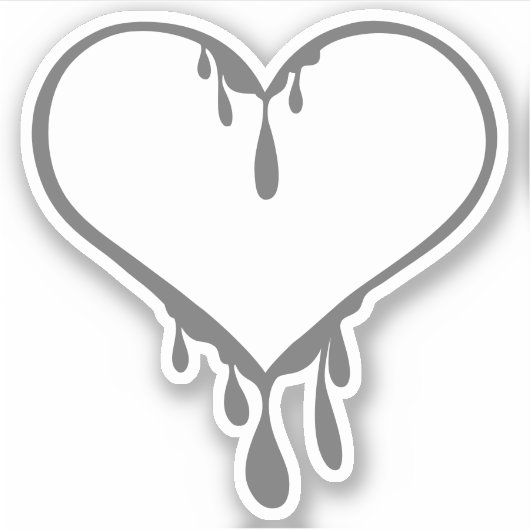  druipend hart sticker (Voorkant)