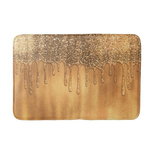 Druipend in Gouden Honing Glitters Mooie Druppels Badmat (Voorkant)