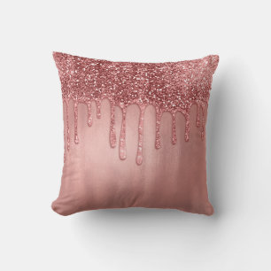 Druipend in roze gouden glitter mooie roze druppel kussen