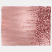 Druipend in roze gouden glitters mooie roze druppe fleece deken (Voorkant (Horizontaal))