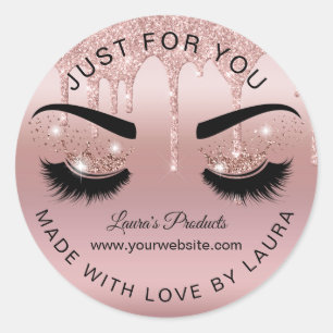 druipend rosegold wimpers kroon make-up lash gemaa ronde sticker