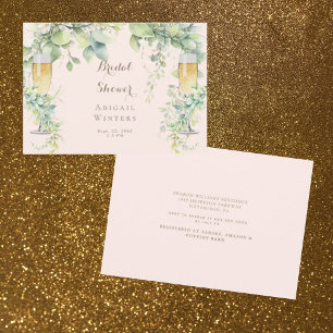 Druipende botanische champagne blush bruiloft fees kaart