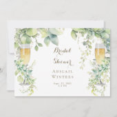 Druipende botanische champagne witte bruidsdouche kaart (Voorkant)