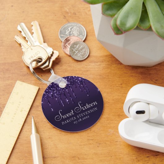 Druipende Chic Glitters | Lavendel Paarse Shower Sleutelhanger (Bureau)