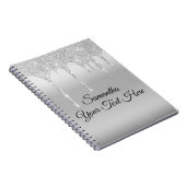 Druipende Glitter Zilver Persoonlijk Notitieboek (Rechterzijde)