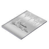 Druipende Glitter Zilver Persoonlijk Notitieboek (Linkerzijde)