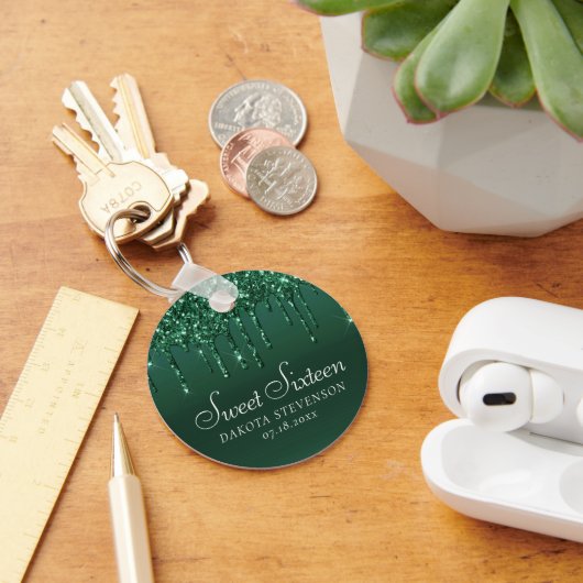 Druipende Luxe Glitter | Mint Teal Gietdouche Sleutelhanger (Bureau)