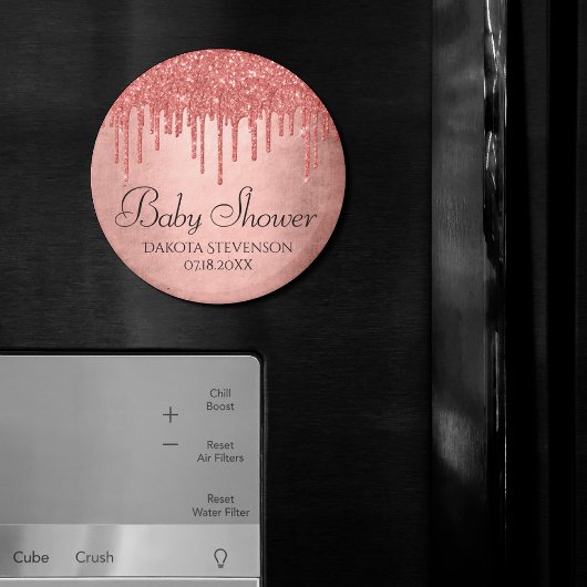 Druipende perzikglitter | Terra Cotta-koraal Showe Magneet