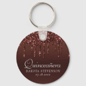 Druipende perzikglitter | Terra Cotta Koraal Showe Sleutelhanger (Achterkant)