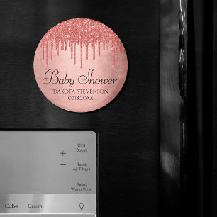 Druipende perzikglitter   Terracotta-koraal douche Magneet