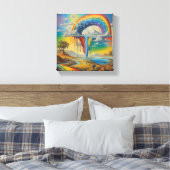 druipende regenboog canvas afdruk (Insitu (Slaapkamer))