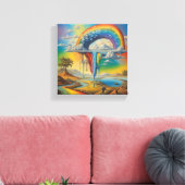 druipende regenboog canvas afdruk (Insitu (Woonkamer))