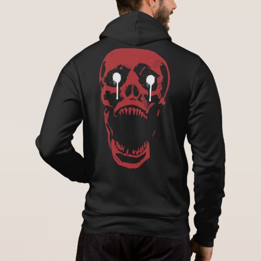 Druipende Rode Schedel: Gotische Rand Hoodie (Achterkant)