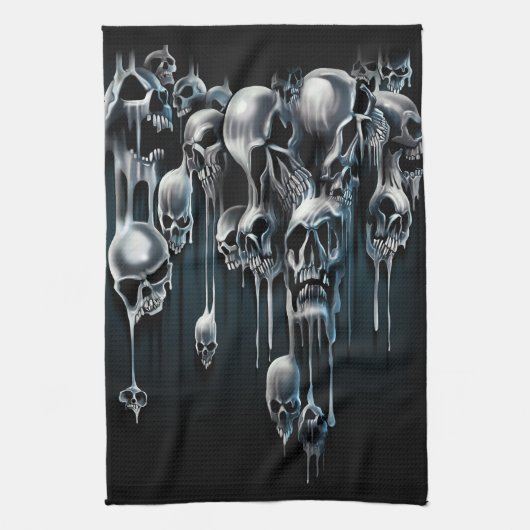 Druipende schedels theedoek (Verticaal)