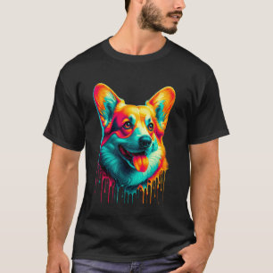 Druipende verf kunst Cardigan Welsh Corgi Corgis T-shirt