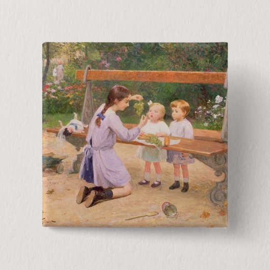 Druiprothese Vierkante Button 5,1 Cm (Voorkant)