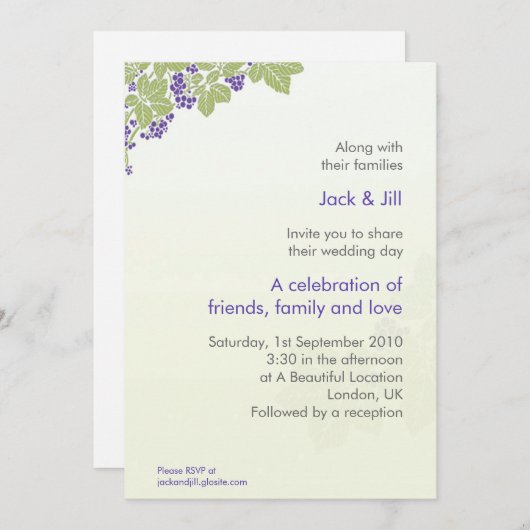 Druiven 5x7 kaart (Voorkant / Achterkant)