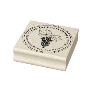 Druiven Aangepaste familienaam & Rond Terugkeera Rubberstempel