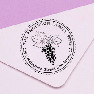 Druiven Aangepaste familienaam & Rond Terugkeera Zelfinktende Stempel