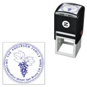 Druiven | Aangepaste familienaam & Rond Terugkeera Zelfinktende Stempel (In situ)