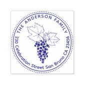 Druiven | Aangepaste familienaam & Rond Terugkeera Zelfinktende Stempel (Design)