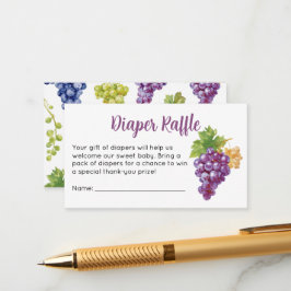 Druiven Baby Shower Luier Raffle Ticket Informatiekaartje