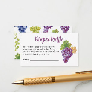 Druiven Baby Shower Luier Raffle Ticket Informatiekaartje