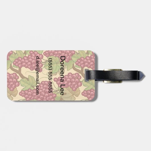 druiven bagagelabel (Achterkant horizontaal)