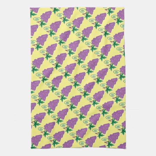 Druiven Bunch op gele matching Theedoek (Verticaal)