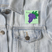 druiven-Button Vierkante Button 5,1 Cm (In situ)