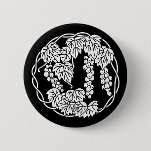 Druiven cirkel ronde button 5,7 cm