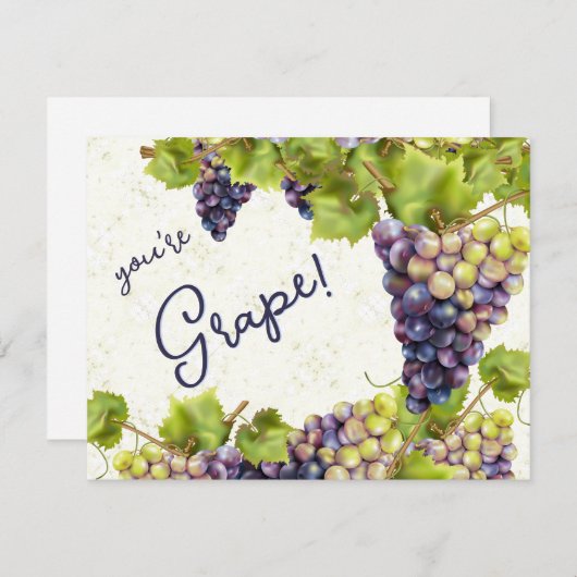 Druiven dank u notitiekaartje (Voorkant / Achterkant)