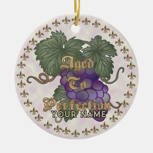 Druiven die tot in de perfectie zijn gerijpt keramisch ornament (Voorkant)