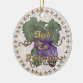 Druiven die tot in de perfectie zijn gerijpt keramisch ornament (Links)