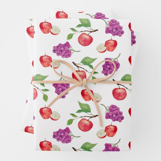 Druiven en Appels Fruit Liefhebber Inpakpapier Vel (In situ)