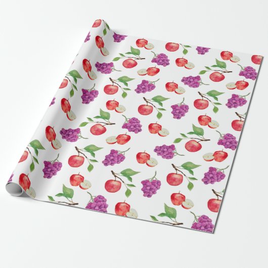 Druiven en Appels Fruitliefhebber Cadeaupapier (Uitgerold)
