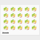Druiven- en appelsap ronde sticker (Vel)