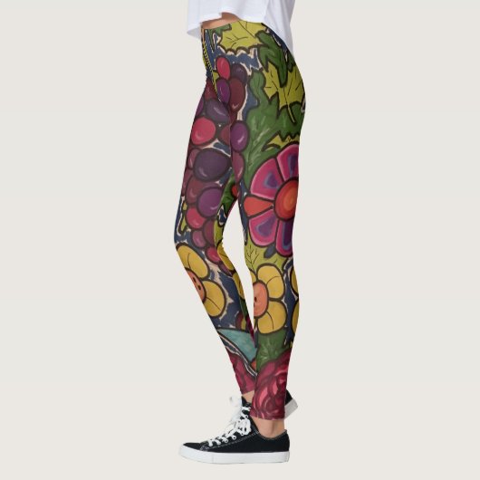 Druiven en bloemen leggings (Links)